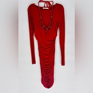 Bailey44 Elegant Burgandy Long Sleeve Dress Size Small